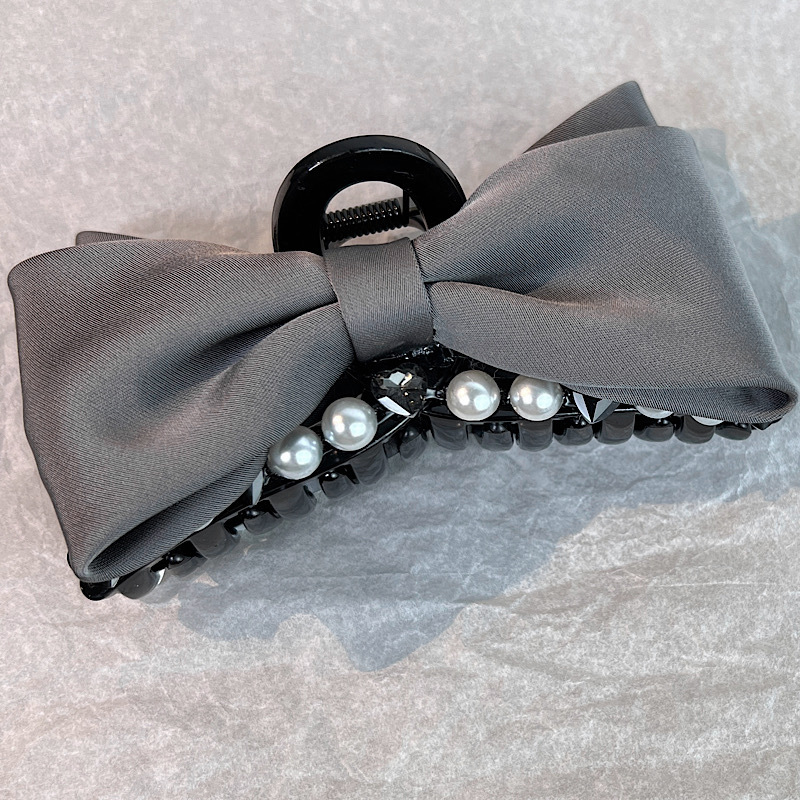 Fashion Bow Knot Cloth Handmade Artificial Pearls Hair Claws 1 Piece7