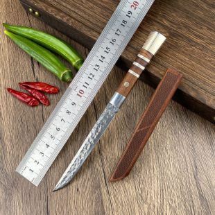 Hot Sale Damascus Steel Integrated Keel Knife Hand Polished High Hardness Outdoor Knife Hand-held Meat Knife