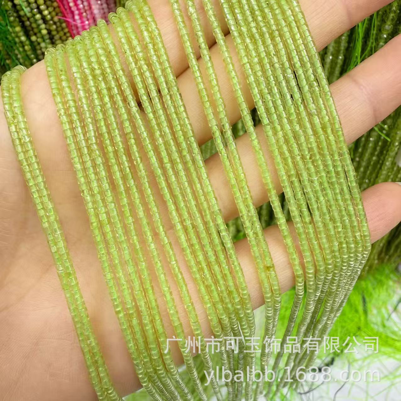 メーカー卸売天然ペリドット丸玉、算盤玉、角砂糖型、長方形、異形カット、光沢仕上げDIYジュエリーアクセサリー