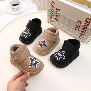 A generation of winter baby shoes female male baby snow boots 1-3 years old toddler shoes fleece-lined cotton shoes waterproof wholesale