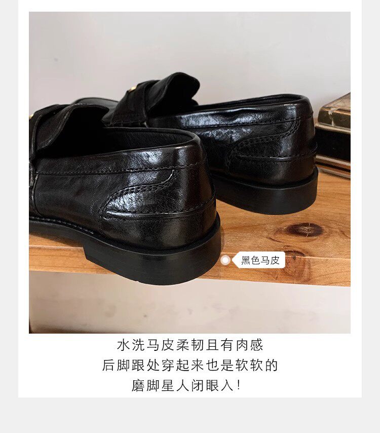 Giày lười nữ mũi tròn da lộn , đế 3 cm — Da lộn màu nâu nâu (3cm ) còn hàng, Da ngựa đen (3cm ) còn hàng chi tiết 11