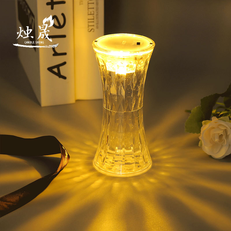 Crystal Small Waist Atmosphere Table Lamp Bedroom Bedside Lamp Sleep Nightlight Romantic ins Internet Celebrity Bar Decorative Lamp