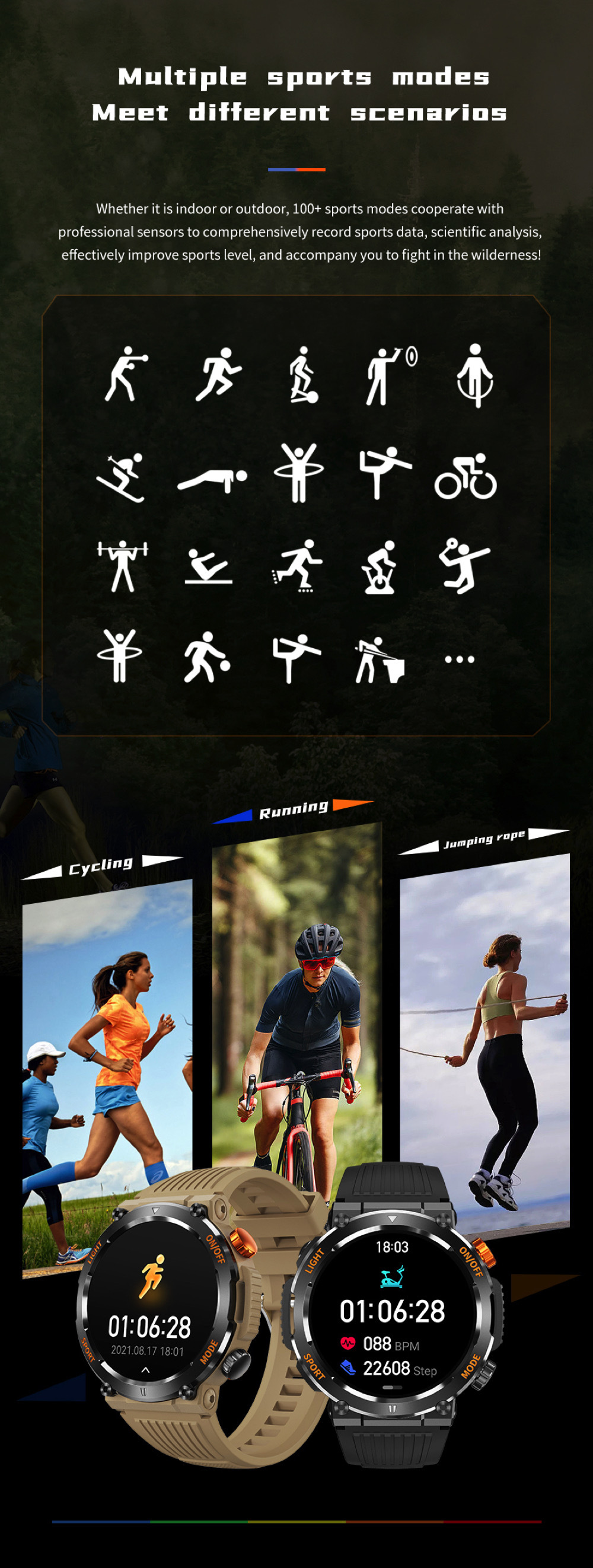 HT17 Smart Watch Men Compass LED Lighting Outdoor Sport_voghion.com