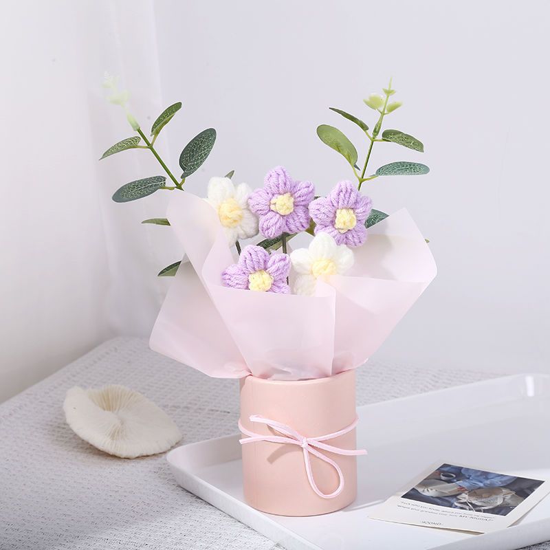 Día del Maestro regalo de flores de peluche, flores de regalo de cumpleaños, flores de tejido a mano, flores de regalo de la escuela