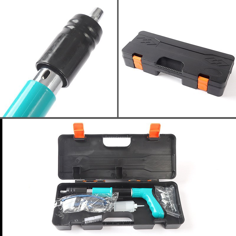 Pistola de Clavos Silenciosa para Techo Ajuste de 5 Marchas para Instalación de Agua y Electricidad
