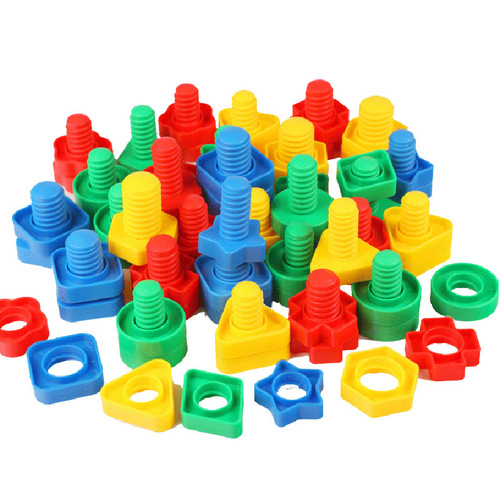 Children's DIY screwing screw toy shape matching blocks assembly intelligence early education Montessori screw set