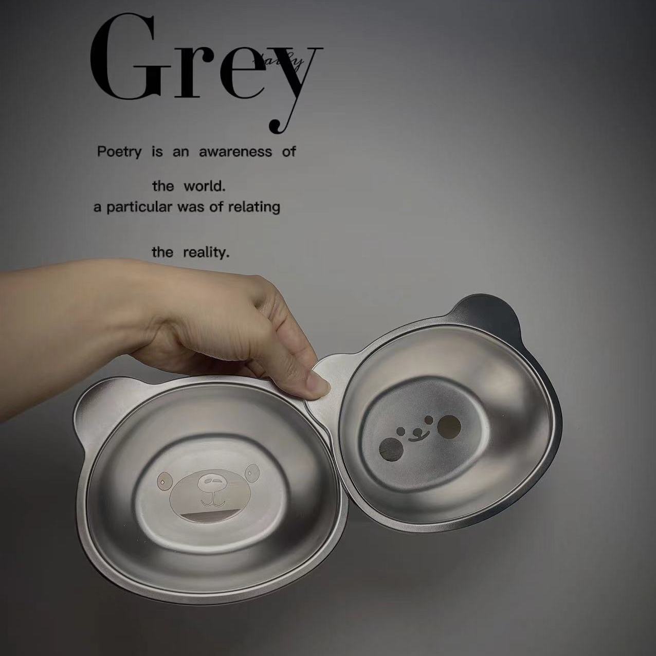 Cute children's dinner plate stainless steel