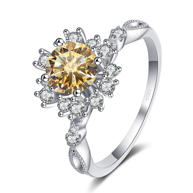S925 anillo de plata para mujeres ricas flores anillo de diamante de oro de diamante pt950 mozan piedra anillo al por mayor