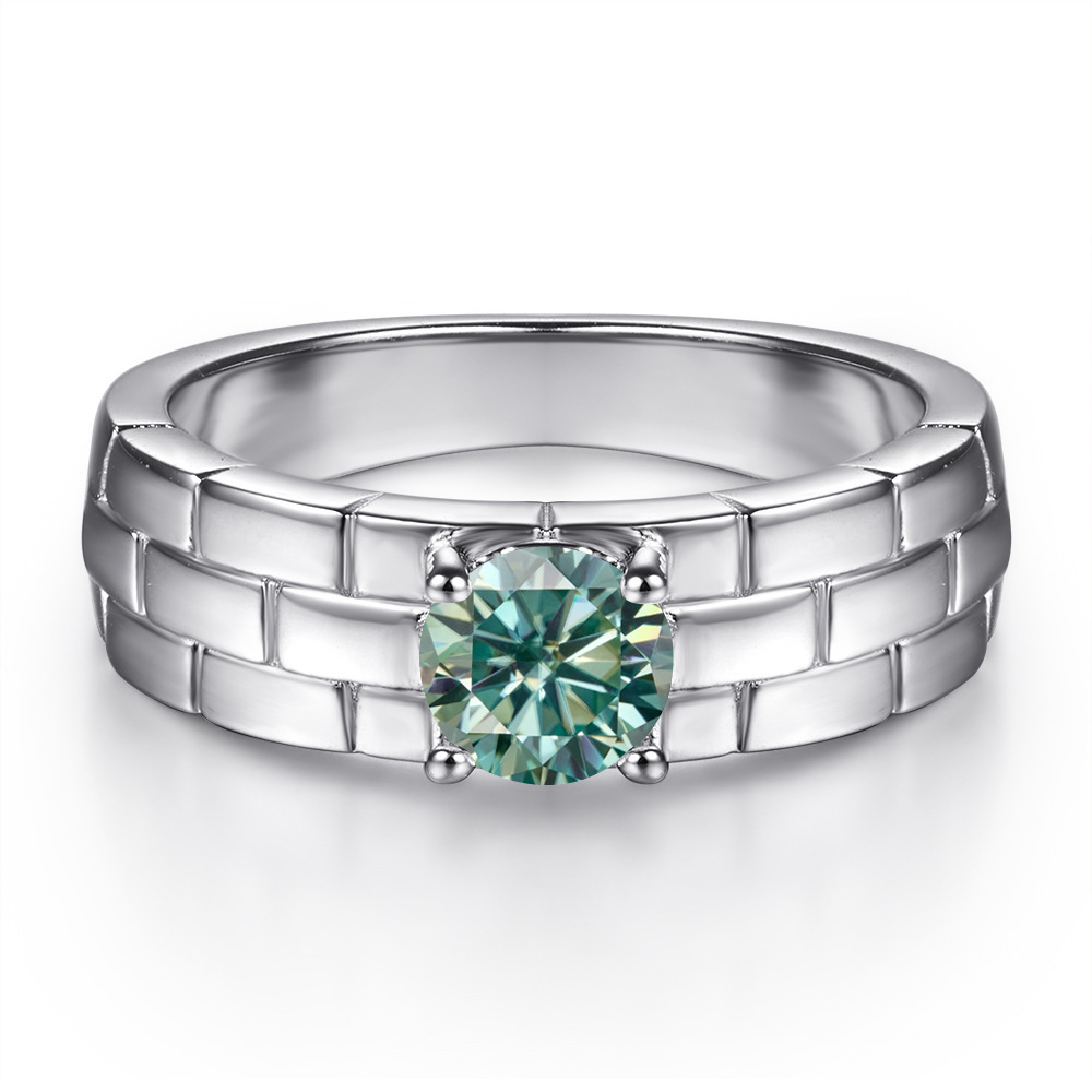 Explosiones transfronterizas 5MM0.5 quilates 925 anillo de plata esterlina creativo de moda correa de reloj con anillo de moissanita