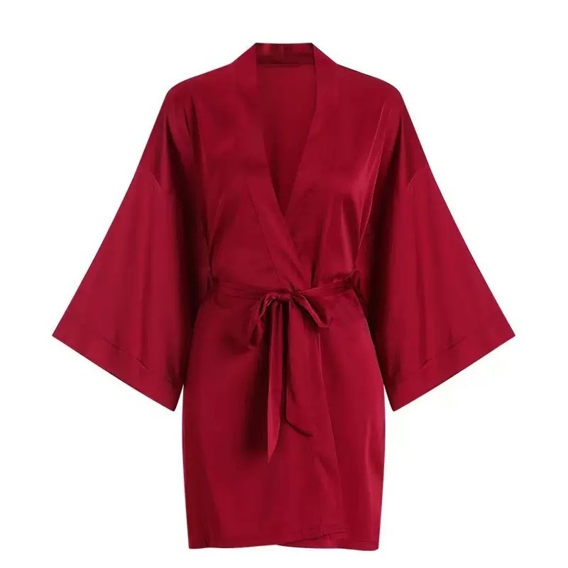 Burgundy single robe 6025-1 [silk style]