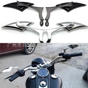 Motorcycle black triangle lightning shape Harley motorcycle electroplating modified rearview mirror electric car mirror
