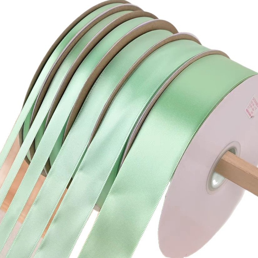 1234cm cinta verde menta cinta cinta cinta cinta de seda hecha a mano decoración de boda flor caja de regalo embalaje horneado