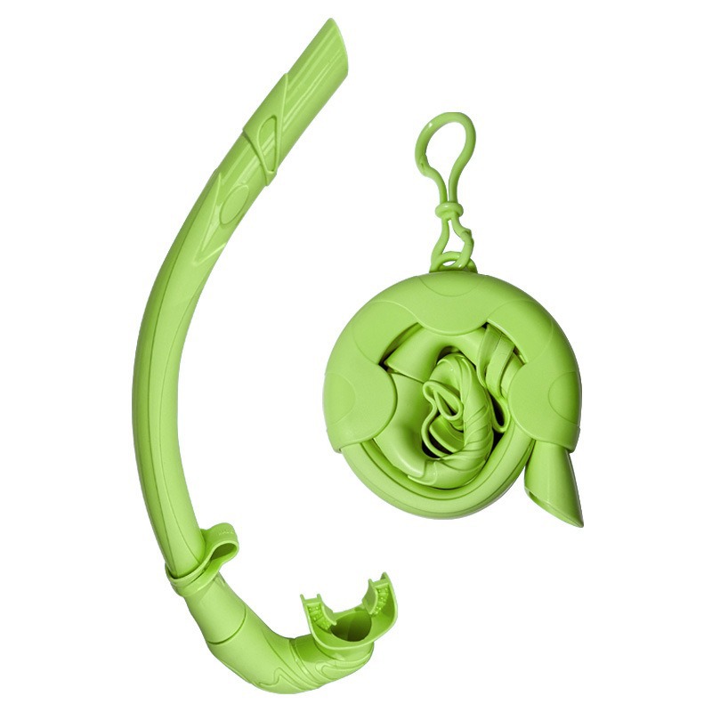 ✄ Cross-Border Spot Free Diving Snorkel Wet Full Silicone Straw Foldable Curved Silicone Mouthpiece Soft