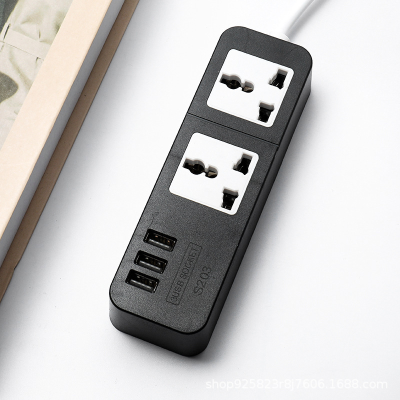 102 # 3USB 1A tarjeta de absorción 1.8m Dubai enchufe 203 # sin interruptor de alimentación enchufe de comercio exterior