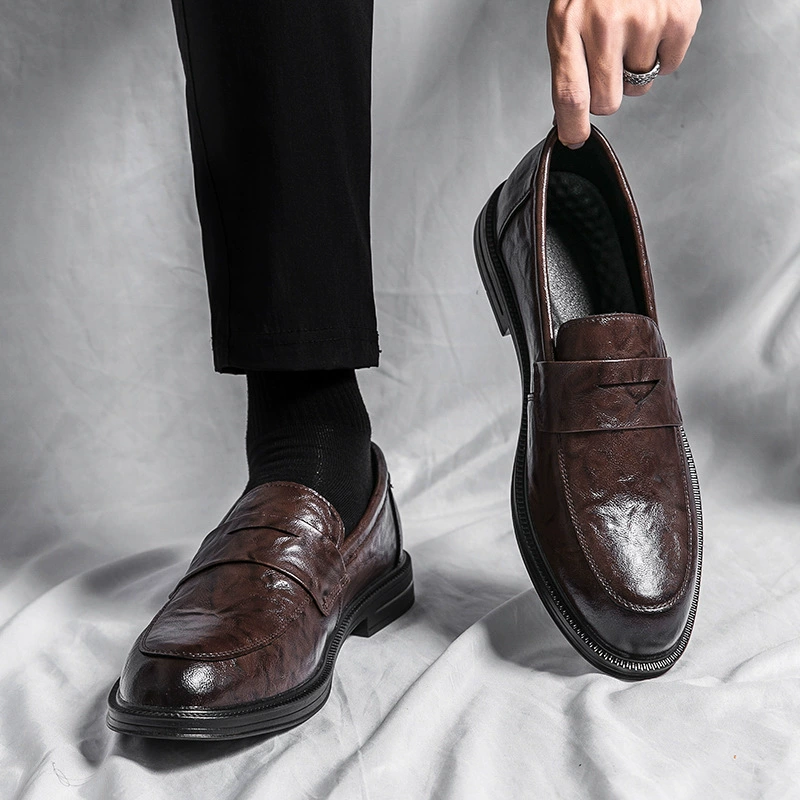 Осенняя кожаная обувь, мужская Повседневная Деловая официальная кожаная обувь, лоферы без шнуровки, Молодежные туфли из воловьей кожи Tods, мужская обувь
