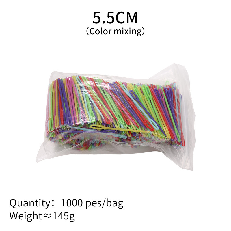 Agujas de coser a mano de plástico de color, hilo de lana, herramientas de tejido de bricolaje hechas a mano, agujas de ojos grandes, agujas de seguridad para niños, agujas de plástico bordadas