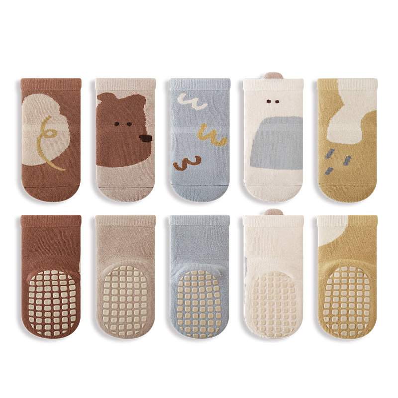 Calcetines de piso para bebés Otoño e Invierno engrosados Terry cálido interior antideslizante dispensación Bebé Niños Niñas niño calcetines de media pantorrilla