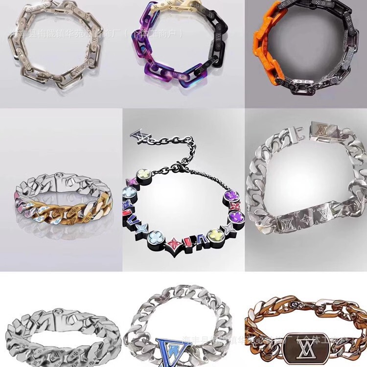 L family bamboo bracelet Joker Cuban chain hip hop high version bamboo bracelet European and American niche factory direct wholesale