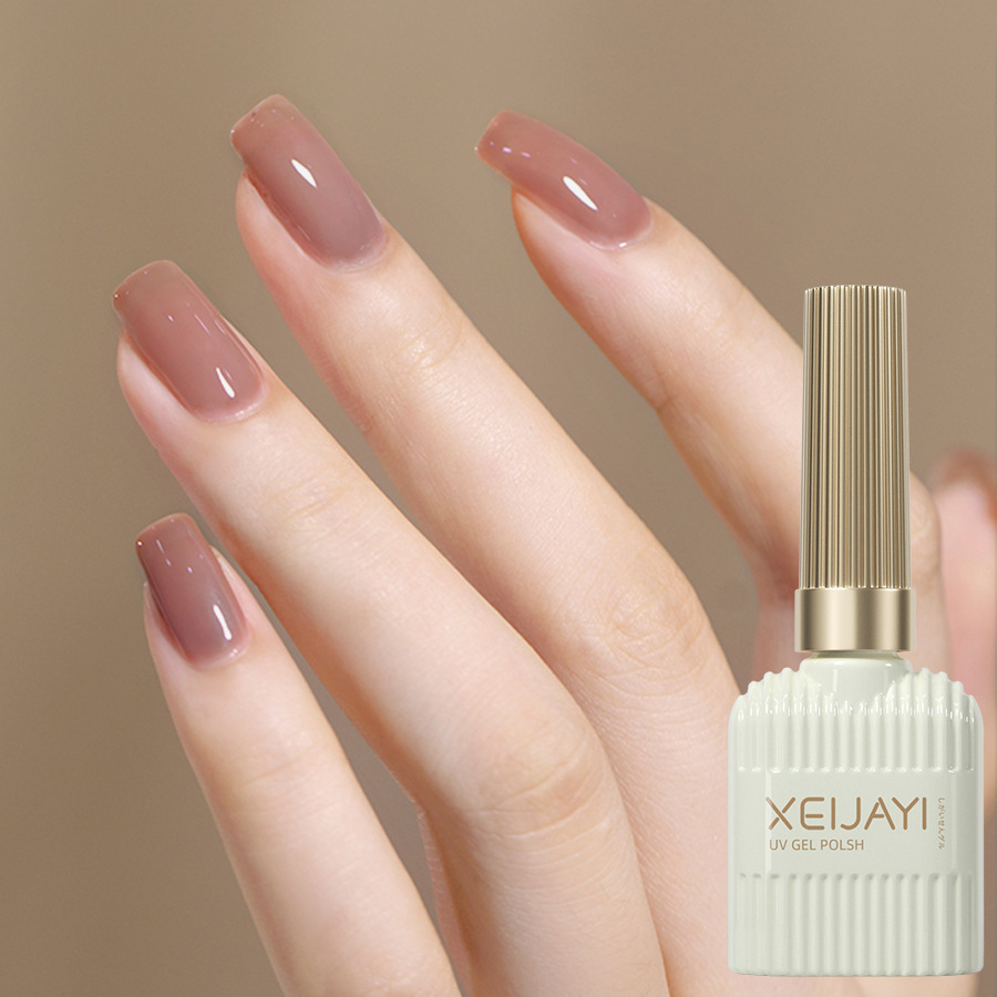 Esmalte Gel UV Traslúcido Nude de Secado Rápido con Capa de Sellado para Salón de Uñas