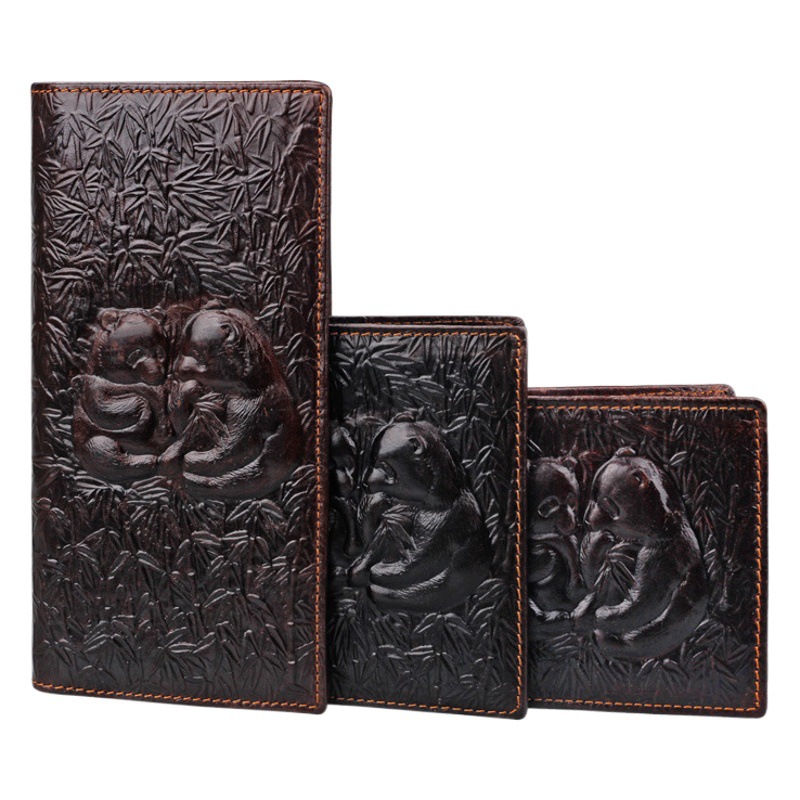 Retro Exquisite Hand-Embossed Genuine Leather Men's Wallet Long Crocodile First Layer Cowhide Large Capacity Multi-Card Slot Wallet