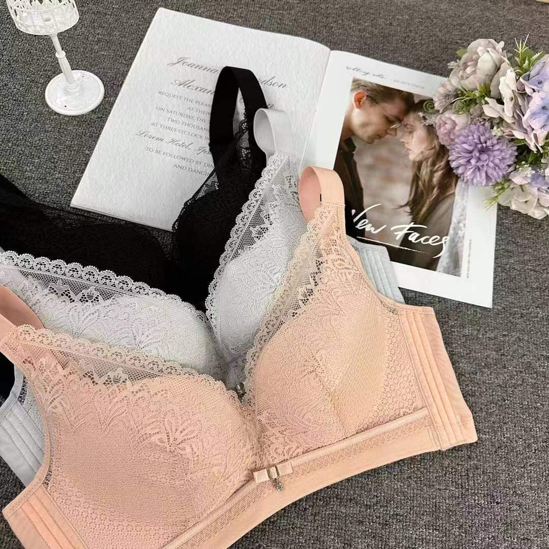 Nuevo sujetador de alta calidad de moda de encaje jacquard transpirable ajustable confortable tipo de pecho pequeño tipo de ropa interior para mujeres