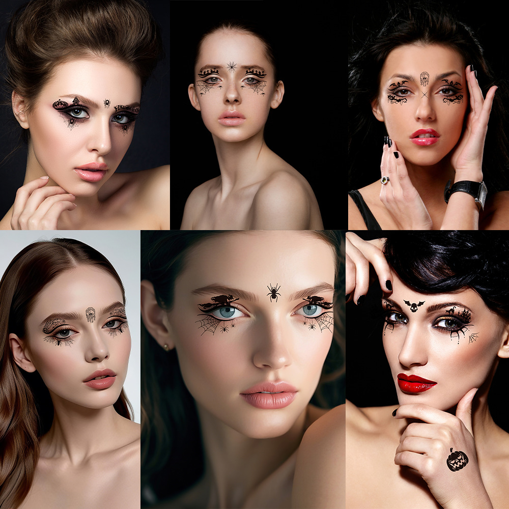 Tatuajes Faciales y de Ojos para Halloween de Papel de Transferencia de Agua, Impermeable image 4