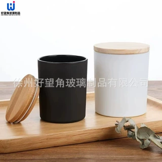 定制蜡烛杯蒙白香薰蜡烛台diy黑色卧室餐厅简约玻璃烛台DIY烛台