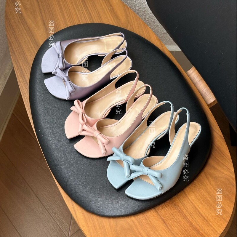 Dongguan D Brand 26 New Model Bowknot Square-Toe High Heels Satin Sheepskin 4cm Stiletto Open-Toe Backless Sandals for Women Dongguan D Brand 26 New Model Bowknot Square-Toe High Heels Satin Sheepskin 4cm Stiletto Open-Toe Backless Sandals for Women