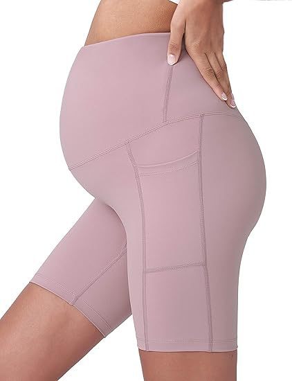 ヨーロッパとアメリカの越境販売向け、妊婦用ショートパンツ、ハイウエスト、スポーツ、腹部サポート、ヒップアップ、レギンス、ヨガパンツ、ポケット付き 5inchと8inch|undefined