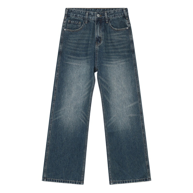 Mtlclothes ropa de los hombres | 2023 primavera y verano nuevo retro American Denim pantalones sueltos pierna ancha marea trapear