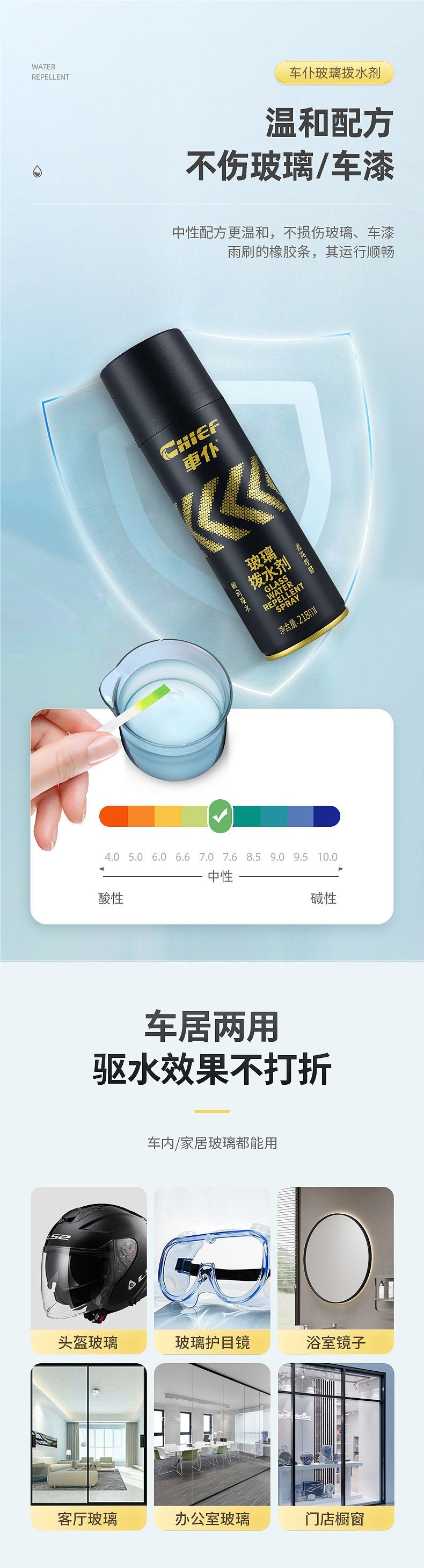 Car Anti-Fog Agent, Car Windshield Defogger, Rearview Mirror and Window Long-Lasting Water Repellent, Water Displacing and Rainproof Agent