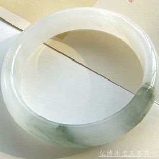 Natural Xinjiang Tianshan Cui Xue Cui Jin Silk Jade Flat Strip Bracelet Accessories Flat Strip Joker Products Will Sold Gift Supply