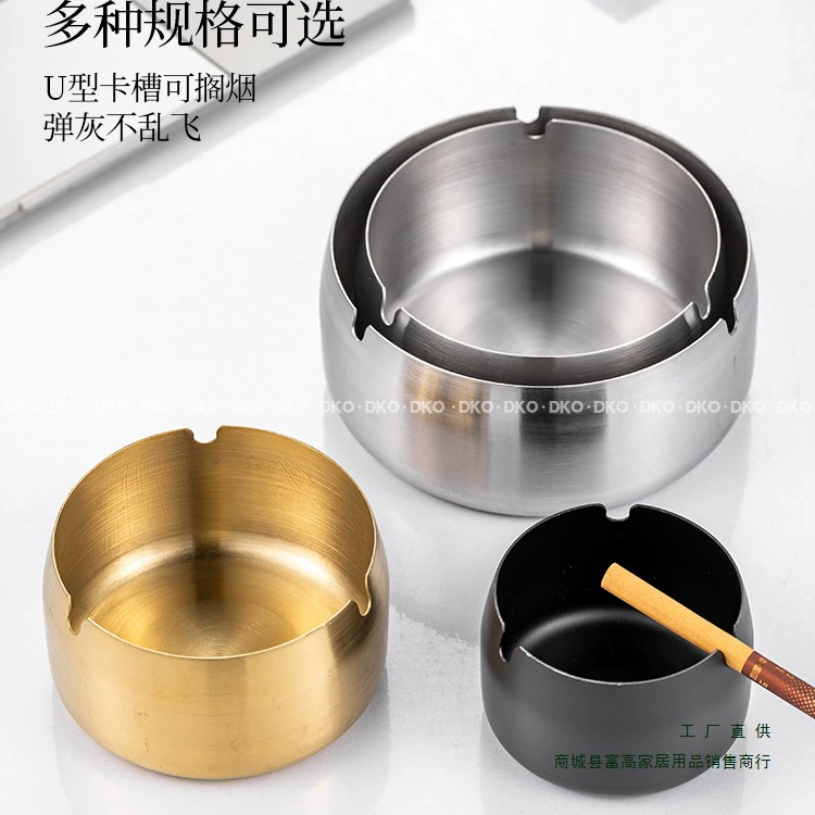 Пепельница из нержавеющей стали, легкая роскошная бытовая, устойчивая к падению и ветрозащитная, ресторанная, гостиничная, коммерческая пепельница, креативная большая пепельница