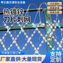 热镀锌刀片刺网防护网监狱野生动物庄稼防护带刺焊接防盗防爬加密