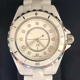 BV厂j12时尚小香风陶瓷镶钻机械情侣男女简约时尚气质高端腕表