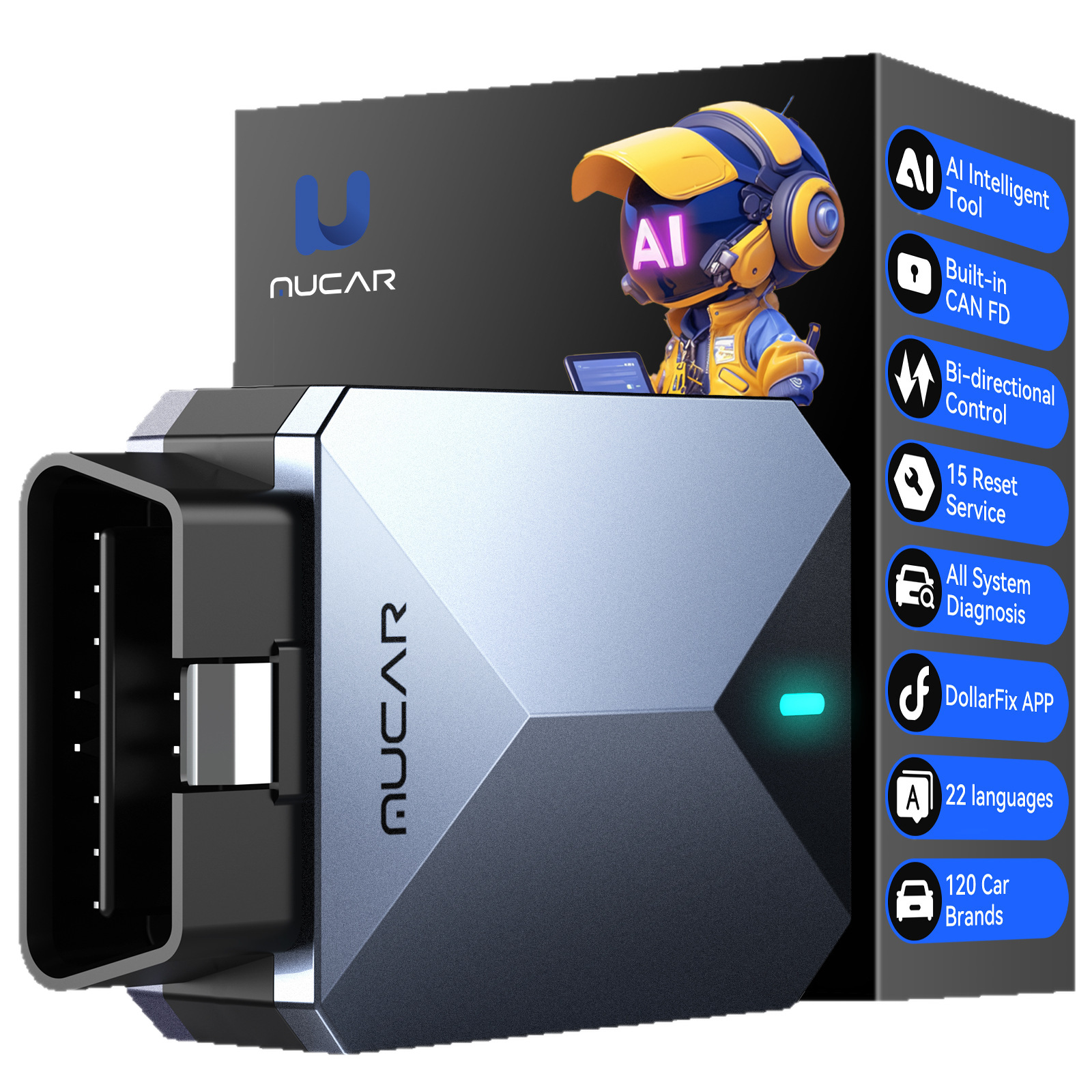 MUCAR BT200 MAX Detector de fallas de automóviles OBD2 Herramienta de diagnóstico AI Inteligente actualización gratuita de por vida