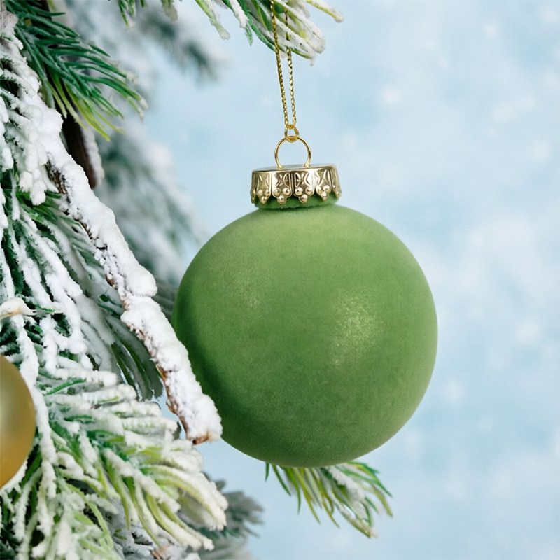 Bolas de Navidad multicolores flocado fabricantes de bolas de Navidad árbol de Navidad colgando bolas de decoración de vacaciones en stock al por mayor image 3