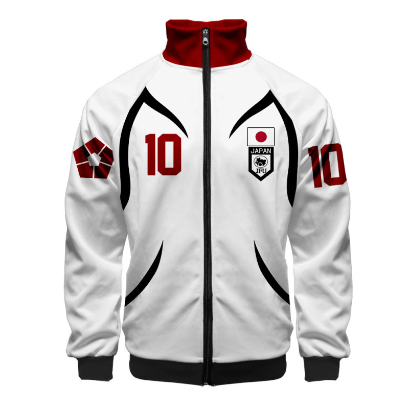 Blue Lock Blue Prison Cosplay Zipper Jacket for Men 3D Digital Print Loose Long-Sleeve Sweatshirt