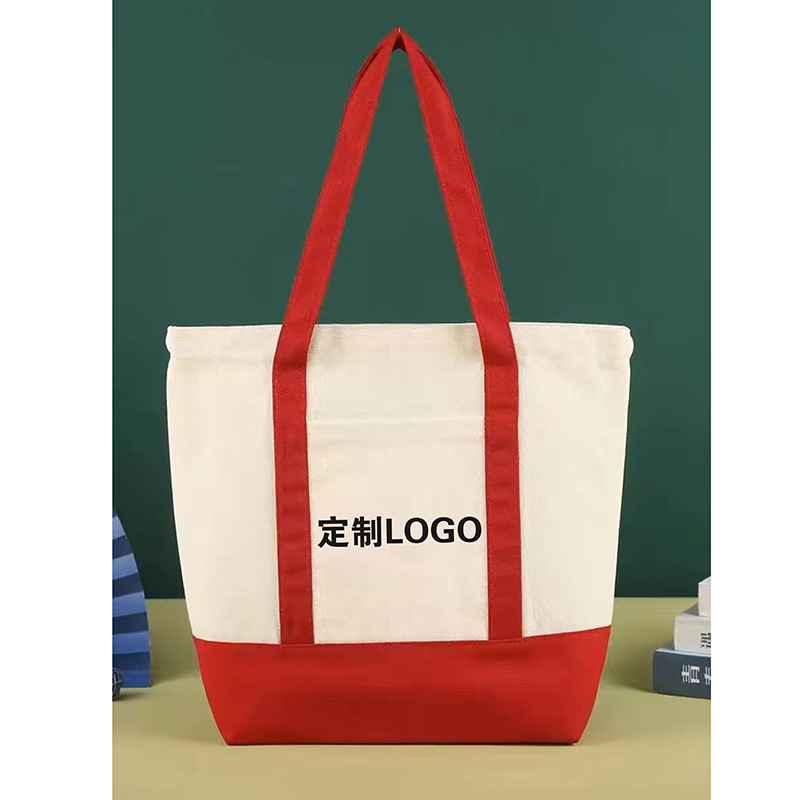 Bolsas de lona personalizadas con un toque de alta gama, logotipo impreso en color para publicidad, bolsas de compras de gran capacidad, coloridas, de algodón.