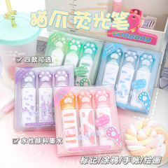 Brand new cat claw highlighter outline stroke key account pen matte feel marker pen oblique head marker pen