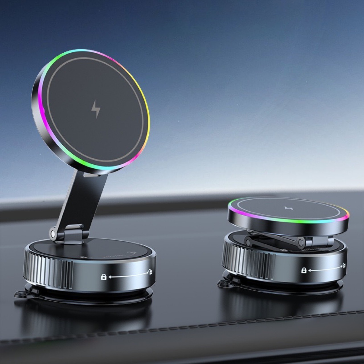 Magsafe Magnetic Quick Charge Wireless Charger 15W Wireless Charger Plegable Rotable Navigation Cargador de teléfono móvil para automóviles