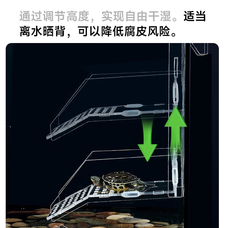 カメサンディングステージアクリル深水サンニングクライミングステージ壁掛け透明造園はしご高水位休憩フローティングステージ|undefined