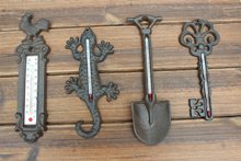 欧式宫廷铸铁工艺品复古温度计测温仪庭院家居壁饰装饰品