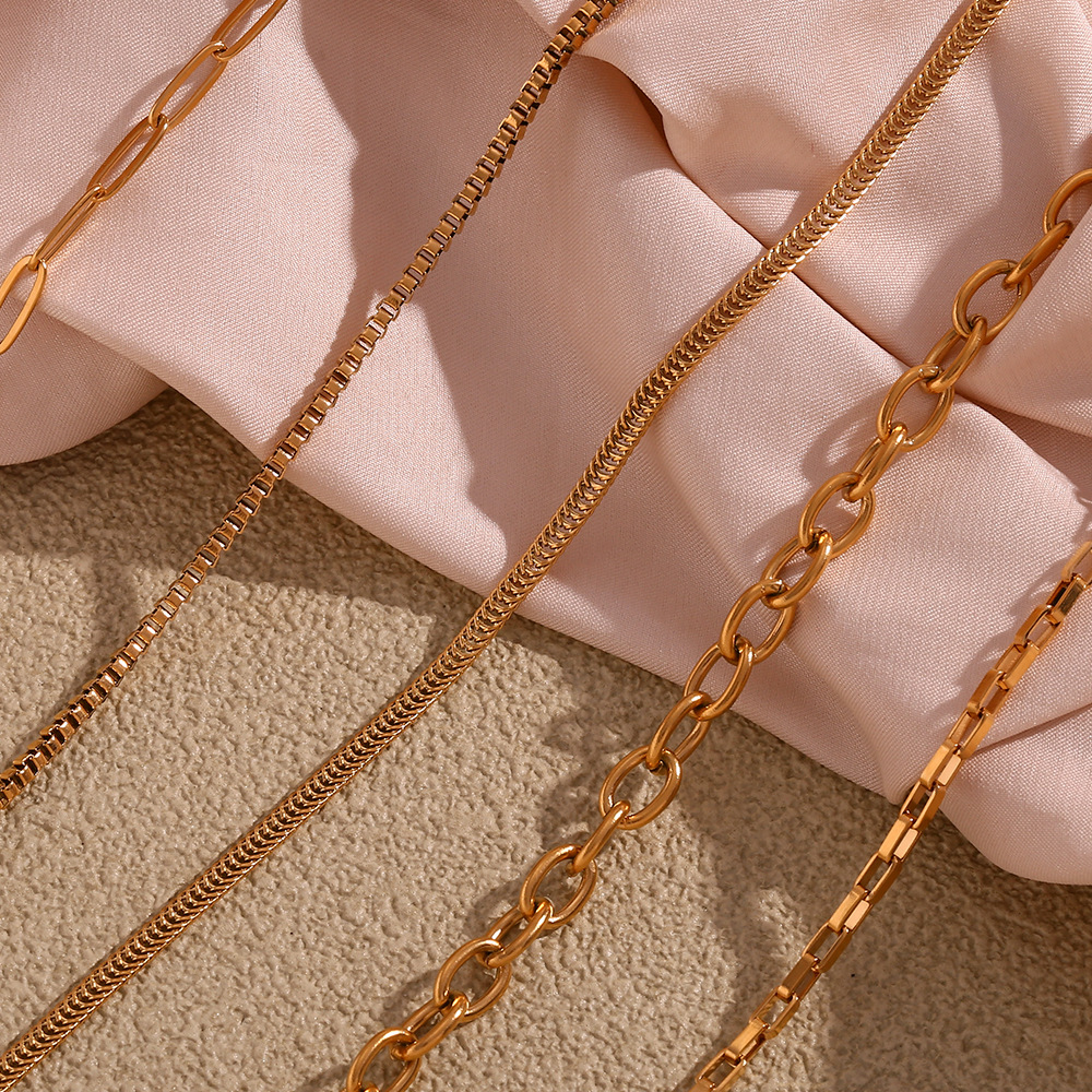 18K Gold Vacuum Plating Stainless Steel Chain Necklace