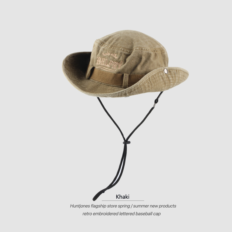 Japonés ins blanco rosa bordado pescador sombrero femenino verano protección solar sombrero acampar al aire libre montañismo sombrero