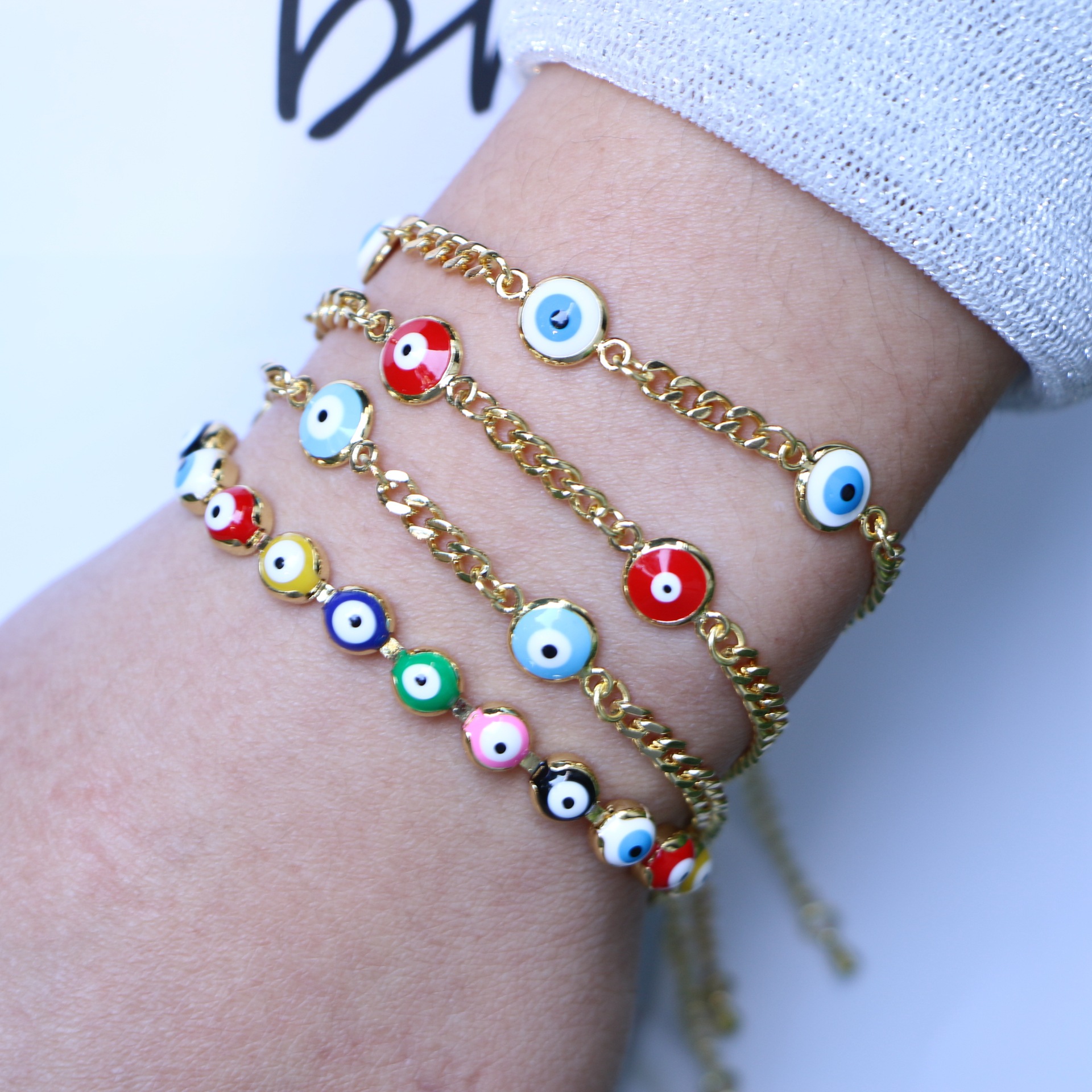 new bohemian color retro demon eye bracelet adjustable bracelet