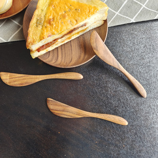 Wooden western knife Japanese butter knife hand polished acacia breakfast jam knife mask wooden knife tableware wholesale