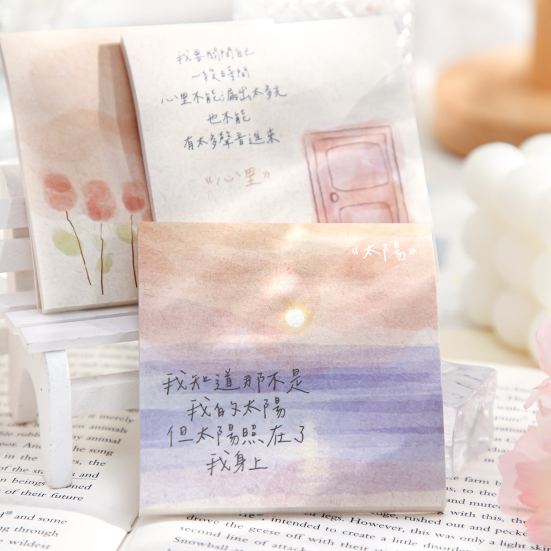 El Sr. Papel tres disfrutar del paquete N veces la serie de poesía de la vida insfeng mensaje post-it notes libro de mano papel material