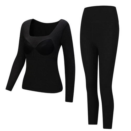 DeRong Seamless Thermal Underwear Women's Suit Plus Velvet Thickened Body Fitting Women's Autumn Clothes and Autumn Pants Winter