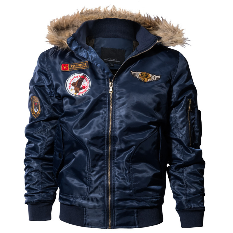 Herrkläder utomhus sportflyg herr enfärgad WISH bomullskläder ny vinter varm jacka ungdom personlighet kappa_voghion.com
